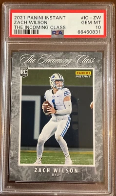 2021 Panini — The Incoming Class — Zach Wilson — ROOKIE — 💎 MINT PSA 10 — pop 4 - Image 1 of 3