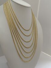 14k Solid Yellow Gold Real  3.5 mm Miami Cuban Link Chain Necklace--AG14C675Y