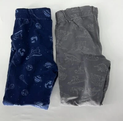 Carters EUC lot of 2 jogger sweatpants boys Size 14 Gray Blue Dinosaurs Space - Image 1 of 4