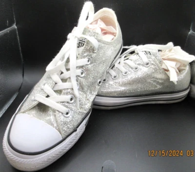 CONVERSE ALL STAR ~ СЕРЕБРЯНАЯ СЕТКА БЛЕСТКАМИ ~ ОТЛИЧНО ПОДХОДИТ ДЛЯ СВАДЬБЫ ~ РАЗМЕР 8 - Изображение 1 из 4
