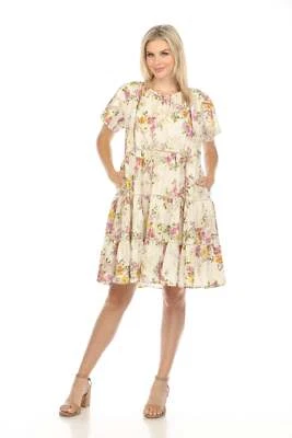 Mini Vestido Johnny Was Jade Magnolia Floral en Niveles Boho Chic L35223 Foto 1 de 4