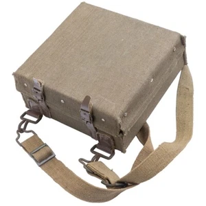 WWII ITALIAN MILITARY DYNAMITE CARRIER Canvas Over Metal Box w/ Shoulder Straps - Picture 1 of 3