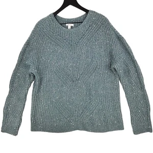 Nine West Damen XXL Pullover Grau Pailletten Silber Metallic Glitzer Party Urlaub - Bild 1 von 8