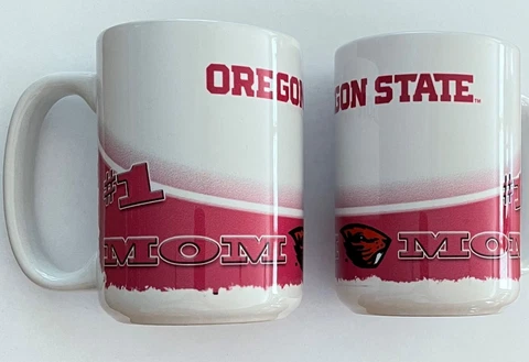 Set of 2 NCAA Oregon State Beavers 15 Oz Jumbo Coffee Tea Mugs Cups Mom Cover
