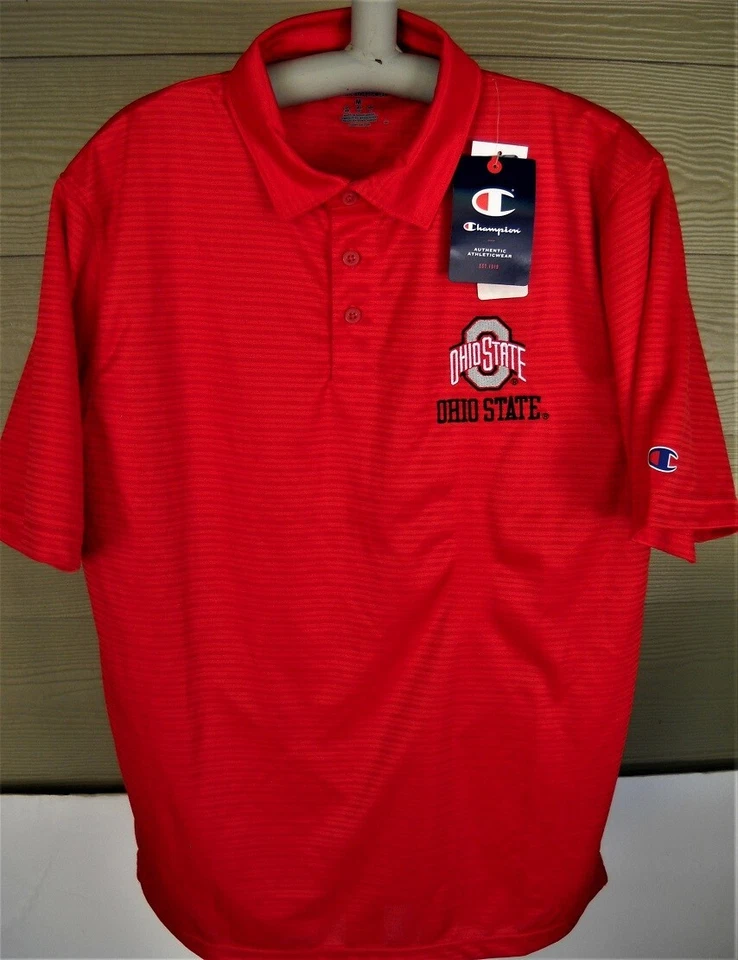Champion Men's Size XL Ohio State Buckeyes Polo Shirt Red