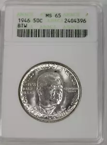 1946 Booker T Washington Commemorative Silver Half Dollar : ANACS MS65 - Picture 1 of 4