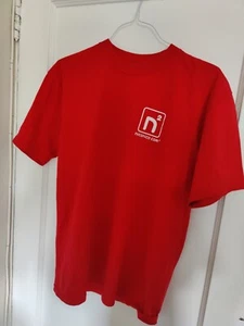Vtg Niconico.com Men Red Cotton Tee T-shirt Funimation NYCC NY Double Side Sz L  - Picture 1 of 9