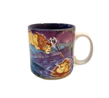 Disney The Lion King Coffee Mug Cup Vintage Rare Simba Mufasa Rafiki Purple