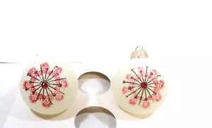2 VETRI VINTAGE IN GERMANIA CON DESIGN MICA E STRASS ORNAMENTI NATALIZI - Foto 1 di 7