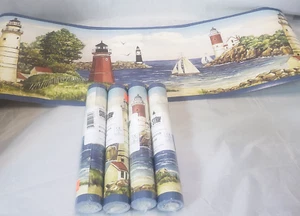 Lighthouse Sea Side Prepasted Sure Strip Wallpaper R-417730 Made in USA 5 rolls - Picture 1 of 8
