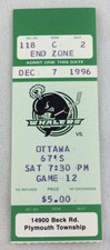 OHL 1996 12/07 Ottawa 67’s at Detroit Whalers Hockey Ticket