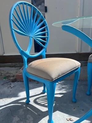 Silla de comedor vintage Tropitone hoja de palma 8 disponibles marrón estilo gruta Jordan Foto 1 de 4