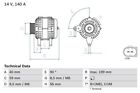 Bosch Alternator For Skoda Superb Tdi 105 Cayc 1.6 (09/2010-09/2015) Genuine