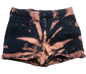 Lovesick Shorts Women Size 15 High Waist 4 Button Zip Denim Hot Topic Upcycled - Picture 1 of 6