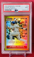 2006 ALBERT PUJOLS BOWMAN CHROME *GOLD REFRACTOR* /50 PSA 9 POP=1 NONE HIGHER 25