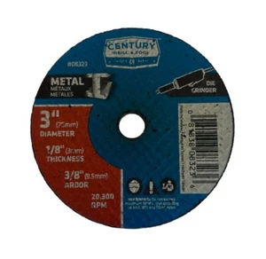 Rueda de corte de metal Century Drill & Tool tipo 1A amoladora de troqueles de 3" x 1/8" 08323 - Imagen 1 de 2