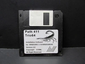 Disquete Path 411 Trio64, versión 2.0, 3.5" para Windows 3.1x / Windows 95 - Imagen 1 de 2