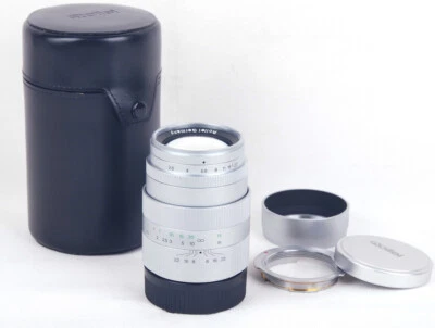 Mint+ Rollei Planar 80mm f/2.8 HFT Leica L39 silver w/L-M adapter cover 6X6 - Image 1 of 4