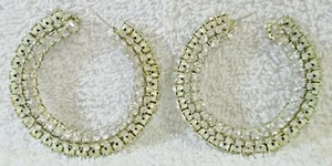 Neiman-Marcus Sachin & Babi Crystal Hoop Earrings with Gift Box - Picture 1 of 6