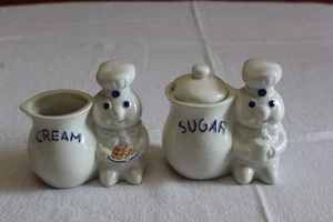 1999 Benjamin & Medwin Pillsbury Doughboy Poppin frisches Milchkännchen & Zuckerdose GUC - Bild 1 von 12