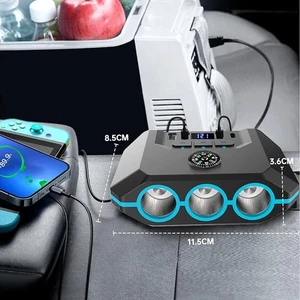 LED Voltmeter integriert in 7in1 Auto Ladegerät Adapter zum Laden von Geräten - Bild 1 von 12