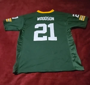 Maglia Green Bay Packers #21 Woodson XL Youth NFL Team Apparel Vintage Usata - Foto 1 di 7