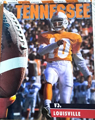 Vintage 1993 Tennessee vs Louisville Football Program John Becksvoort Cover. Exc - Image 1 of 2