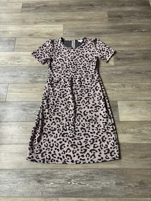 Vestido LuLaRoe Amelia Talla L Rosa Rubor Guepardo Leopardo Bolsillos Mobwife Fiesta Diversión Foto 1 de 4