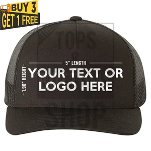 Custom Text / Logo Retro Trucker Cap Curved Visor Add Your Own Personalized Text - Picture 1 of 4