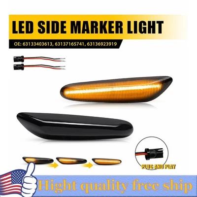 Luz de señalización lateral LED señal de giro secuencial ámbar ahumado para BMW 325i 328i O Foto 1 de 4