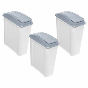 [3er Set] 25L Klar Slimline Aufbewahrungsbehälter mit Deckel Tierfutter Lebensmittel Aufbewahrung - UK - Bild 1 von 8