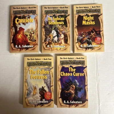 Forgotten Realms The Cleric Quintet R.A. Salvatore Complete Paperback Lot Set PB - Imagem 1 de 4