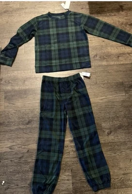 Juego de pijama para niños GAP a cuadros polar talla 10 verde azul - poliéster muy suave - NUEVO Foto 1 de 2
