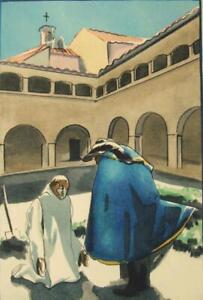 Hermann Paul; limited ed hand coloured art deco watercolour print; Casanova 1929