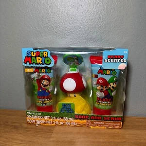 Super Mario Soap And Scrub With Yoshi Bath Hook Sticks To Tile Body Wash Shampoo - Picture 1 of 3
