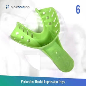 Autoclave Perforated Dental Impression Trays (#6 Small Lower) (Bag of 12) - Picture 1 of 10