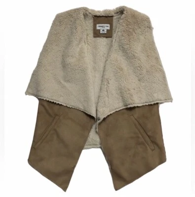 Chaleco de piel de oveja de gamuza sintética rosa celebridad, talla pequeña Western Yellowstone Ranch Foto 1 de 4