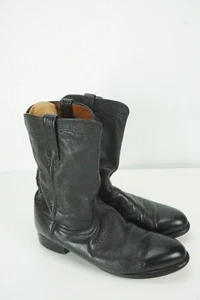 Lucchese 2000 Black Western Roper Cowboy Boots Sz 11 2E - Picture 1 of 9