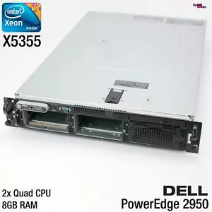 2HE 19 " 48cm Server DELL PowerEdge 2950 2x Quad Core X5355 Xeon Computer PC 8GB - Picture 1 of 10