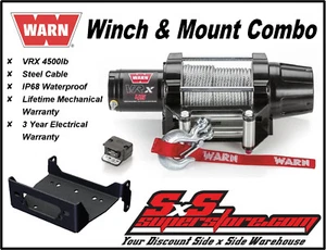 4500lb WARN VRX 45 Winch Mount Combo: Kawasaki Mule SX 2017-23 - Picture 1 of 8