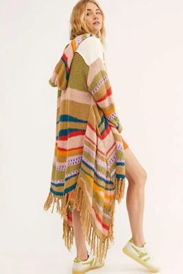 Free People NWT GORGEOUS Maxi Hooded Party Cardi Sweater NEW Cardigan - Image 1 of 4