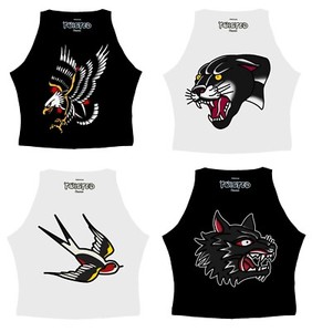 Traditional Tattoo Crop Top-Old Skool Flash niedliches Damen T Shirt