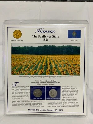 2005 Kansas BU P&D Postal Commemorative Society Statehood Quarters & Stamps - Image 1 of 2