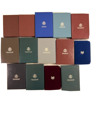 1983-1997S Prestige Proof Set Run 90% Silver Dollars 14 Sets 92 US Mint Coins Cover