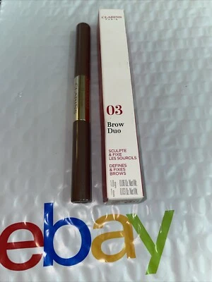 Nuevo en caja Clarins Brow Duo define y fija cejas 03 marrón fresco tamaño completo Foto 1 de 2