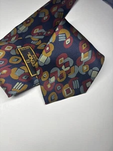 FENDI Mens 100% Silk Blue Abstract Necktie Hand Made In Italy 57” X 3.75” - Picture 1 of 9