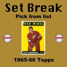 (HCW) 1965-66 Topps NHL Hockey Cards Set Break - Pick From List