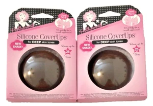 Hollywood Fashion Secrets Silicone CoverUps Dark Shade 1 Pair With Case Lot of 2 - Picture 1 of 6