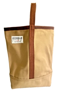 Steele Canvas Wine Tote Bag Brown 4 Bottle Williams Sonoma Thick Picnic/Shopping - Picture 1 of 19