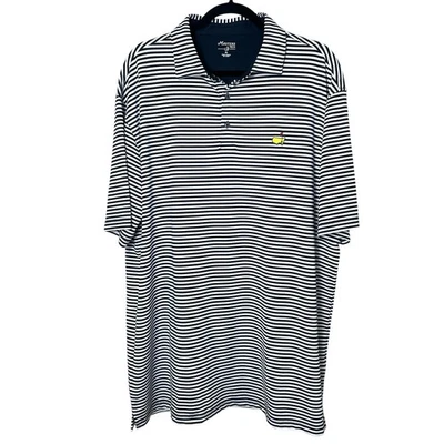Polo de golf Masters Tech Performance negro blanco a rayas para hombre XL  Foto 1 de 4